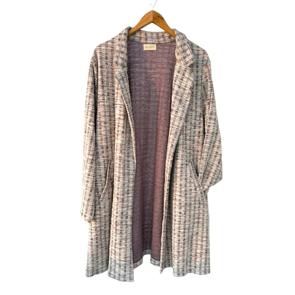MELLODAY Jackets & Blazers - Melloday Plaid Lightweight Knit Mid Length Blazer Jacket Size XXL?
